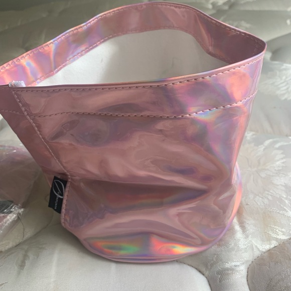 Urban Jaga 2 Pink Holographic Plant Basket Decorative Pot Cover Organizer New - Picture 4 of 8